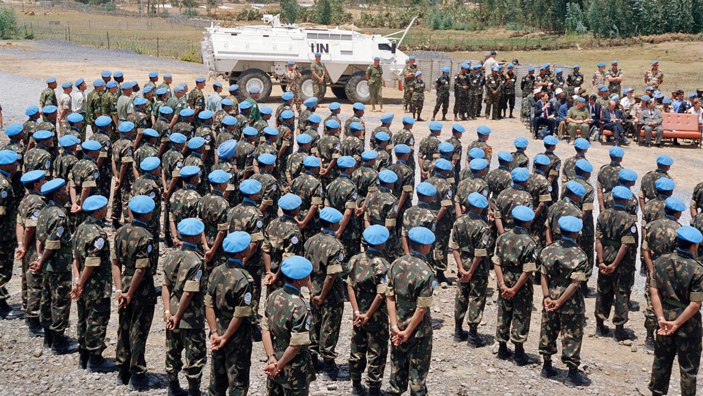 UNMEE's Netherlands and Canadian Battalion (NECBAT) hands over the Peacekeeping duties to the incoming UNMEE Indian Battalion (INDBAT).