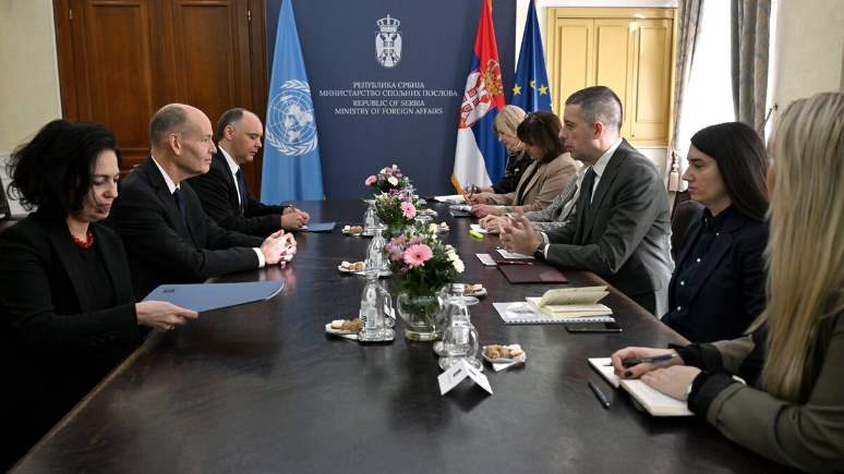 Head of UNMIK, Peter Due, meets with Serbian officials, representatives of the diplomatic community and the United Nations family.