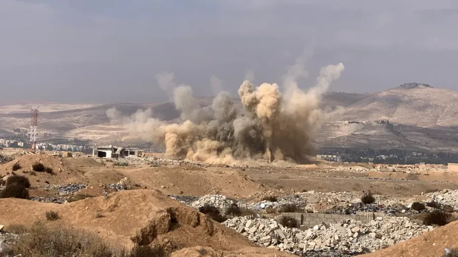 a demolition in the field.