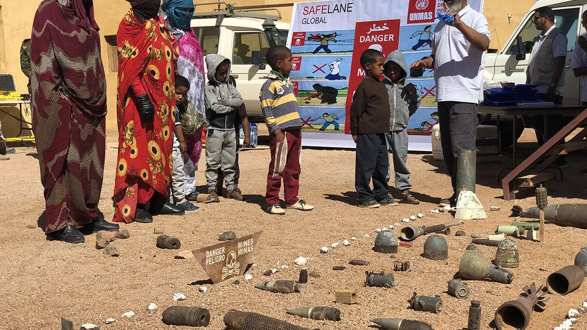 mine risk education with female and children