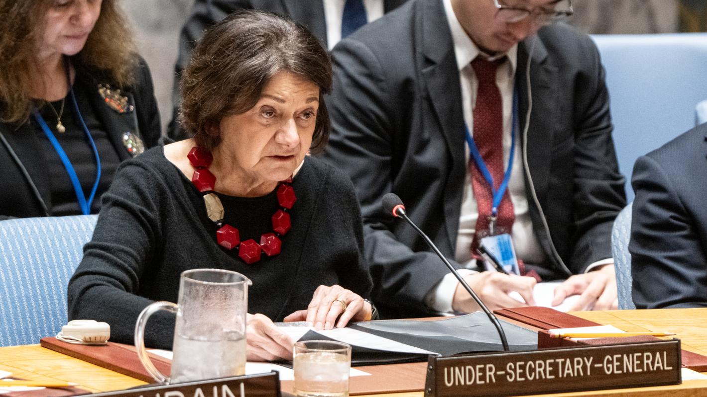 Rosemary DiCarlo, Under-Secretary-General for Political and Peacebuilding Affairs, briefs the Security Council meeting on Non proliferation/Democratic People’s Republic of Korea.