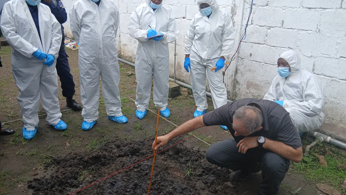 UNMAS’ IP conducting DNA fingerprint & crater analysis exercise during PBI training in Kinshasa, 24-28 February 2025