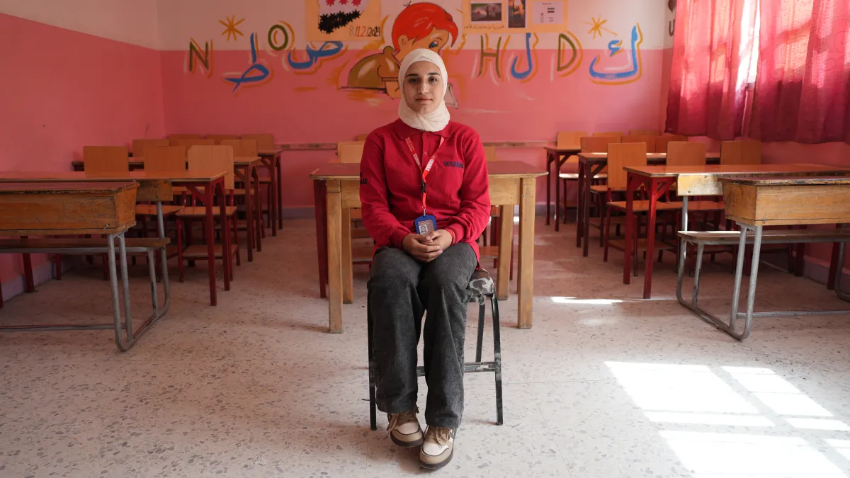 Hanan, EO survivor working as facilitator with UNMAS March 2026
