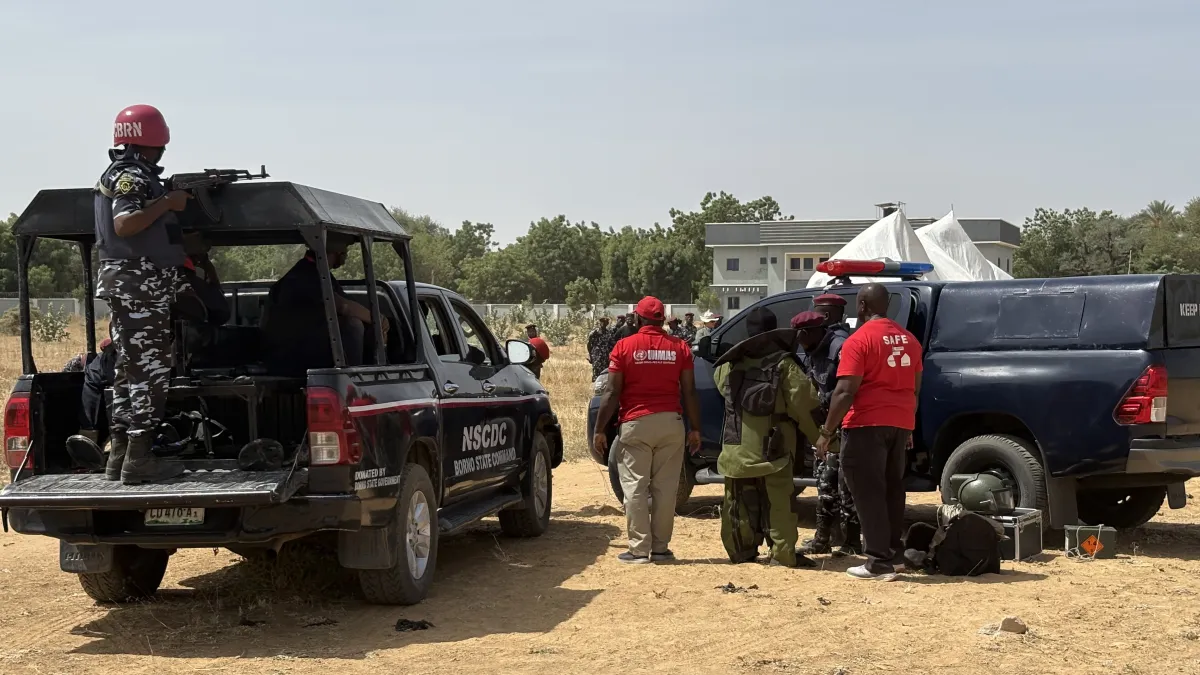 UNMAS Nigeria personnel with car