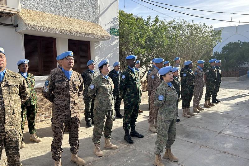 Group of UN Military staff standing in formation
