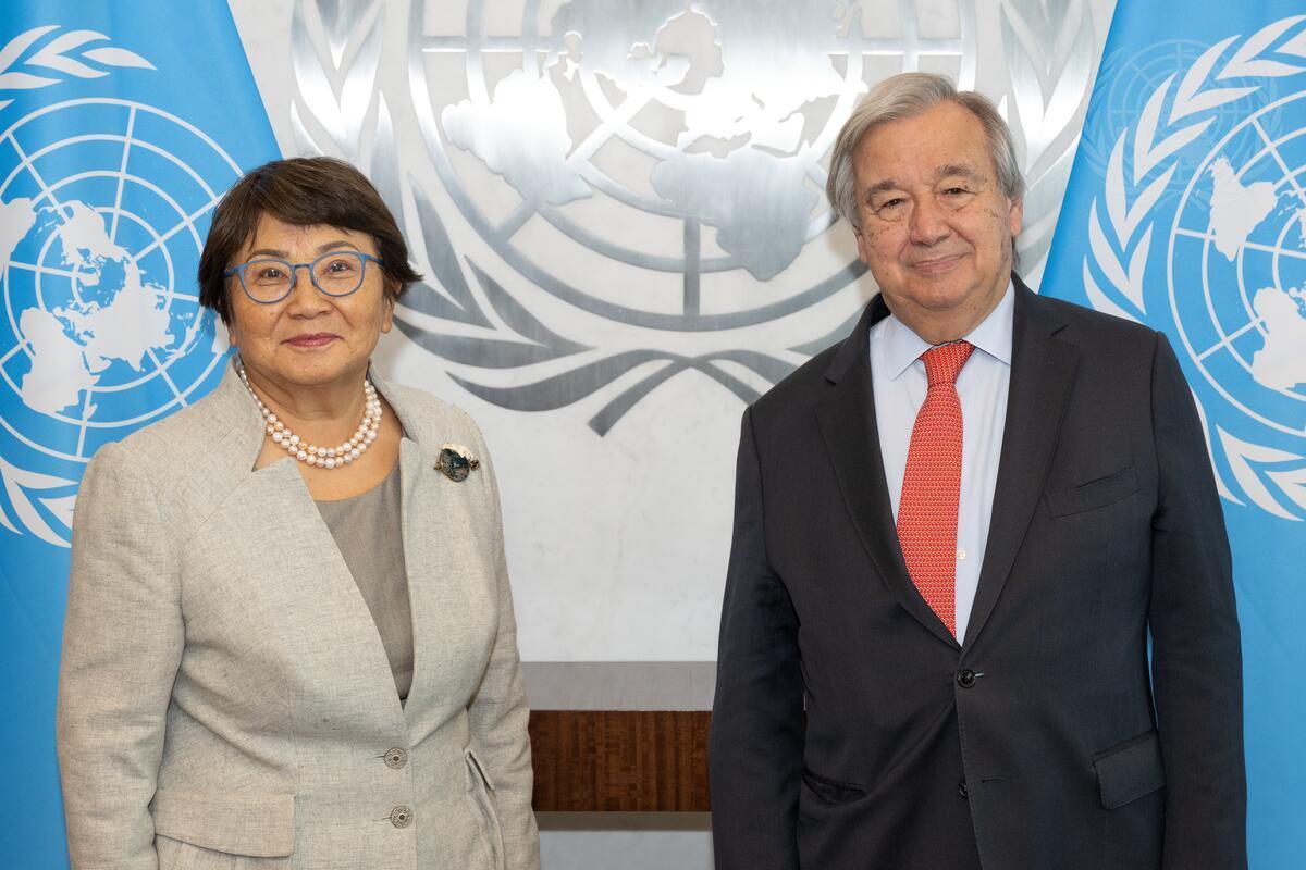 SRSG Otunbayeva with SG Guterres