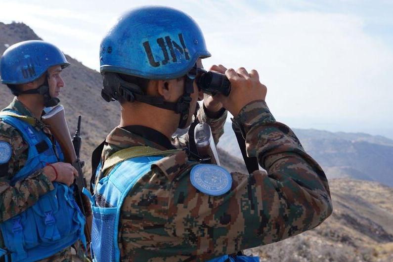 UNIFIL peacekeepers on patrol along the Blue Line in southern Lebanon.