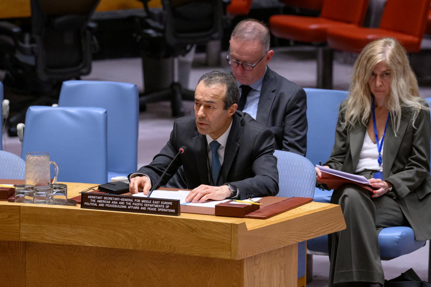 ASG Khiari briefs the Security Council.
