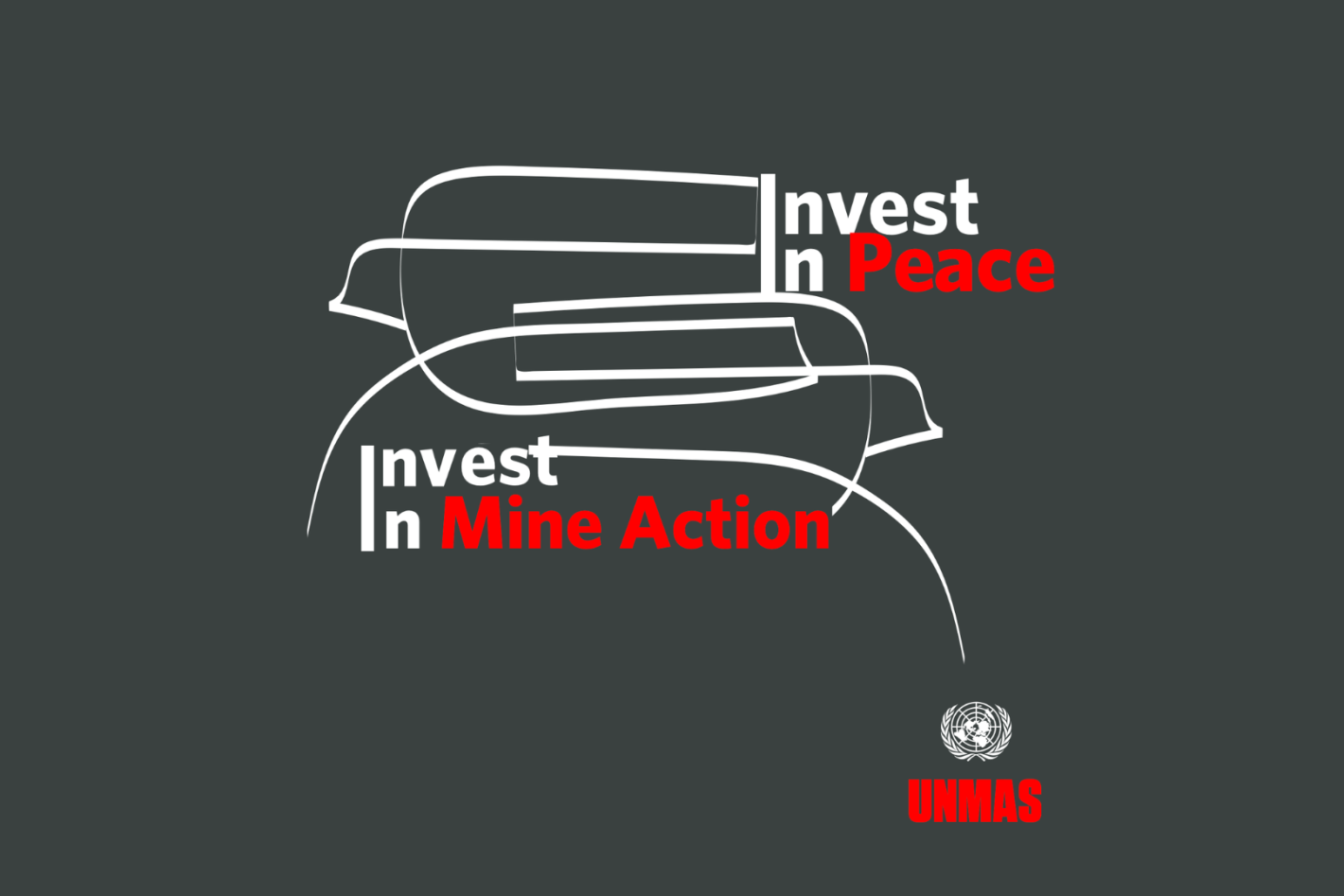 Invest in Mine Action Invest in Peace Logo Grey