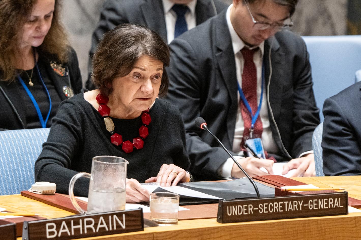 Rosemary DiCarlo, Under-Secretary-General for Political and Peacebuilding Affairs, briefs the Security Council meeting on Non proliferation/Democratic People’s Republic of Korea.