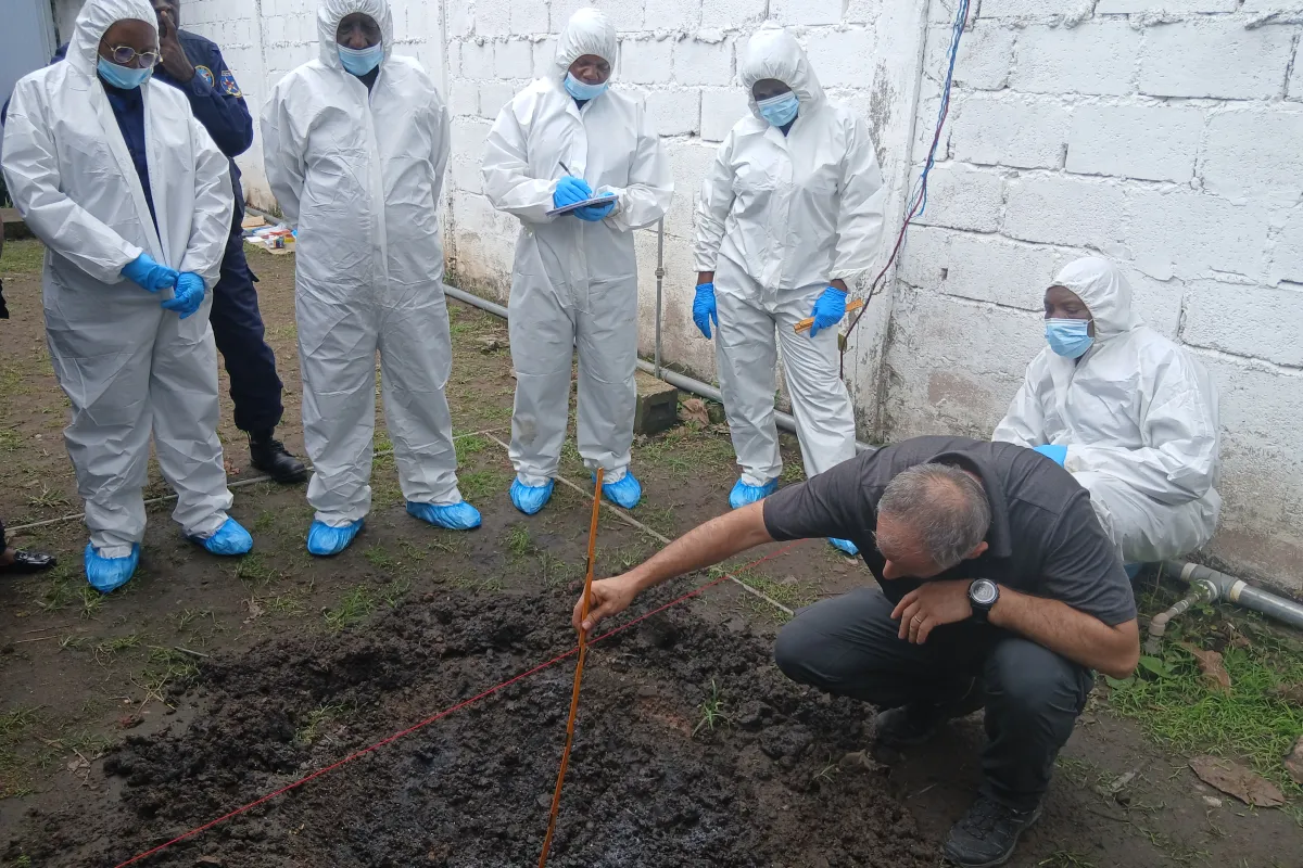 UNMAS’ IP conducting DNA fingerprint & crater analysis exercise during PBI training in Kinshasa, 24-28 February 2025