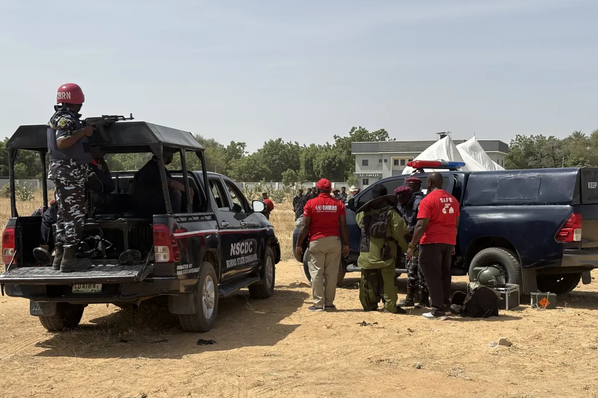 UNMAS Nigeria personnel with car