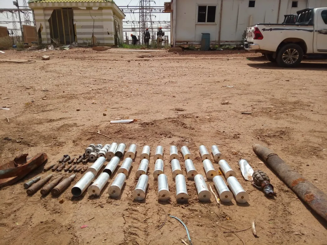 A number of EO items were cleared from substation grounds (Photo - UNMAS/SLG)