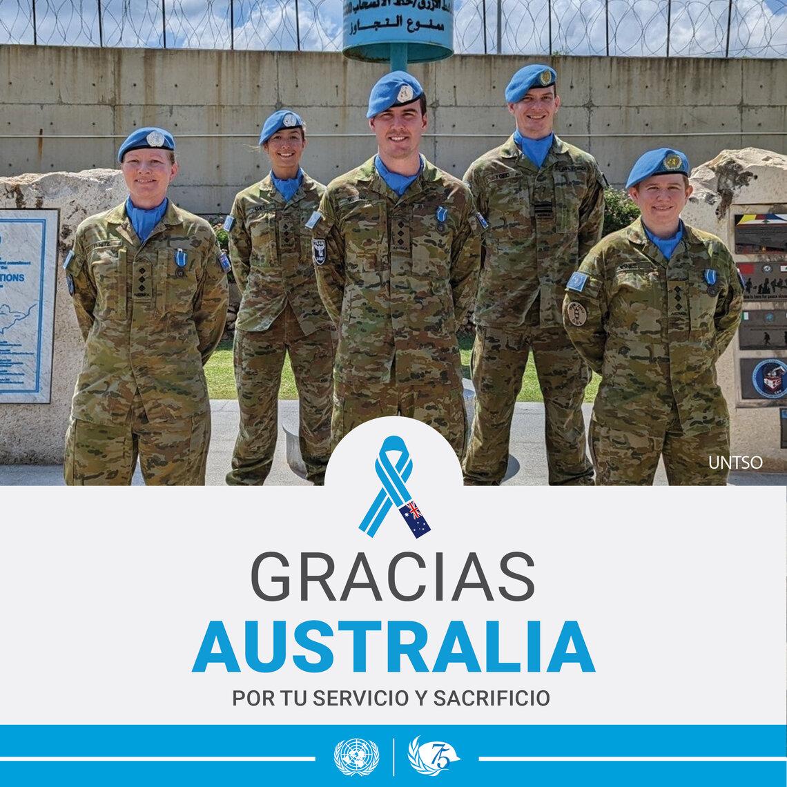 damos las gracias a Australia por su servicio y sacrificio.